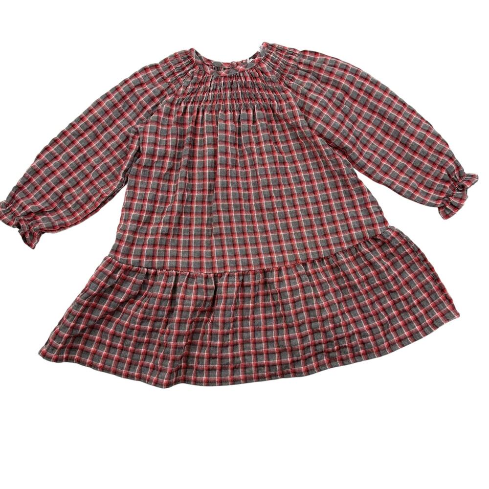 Zara Plaid Smocked Dress